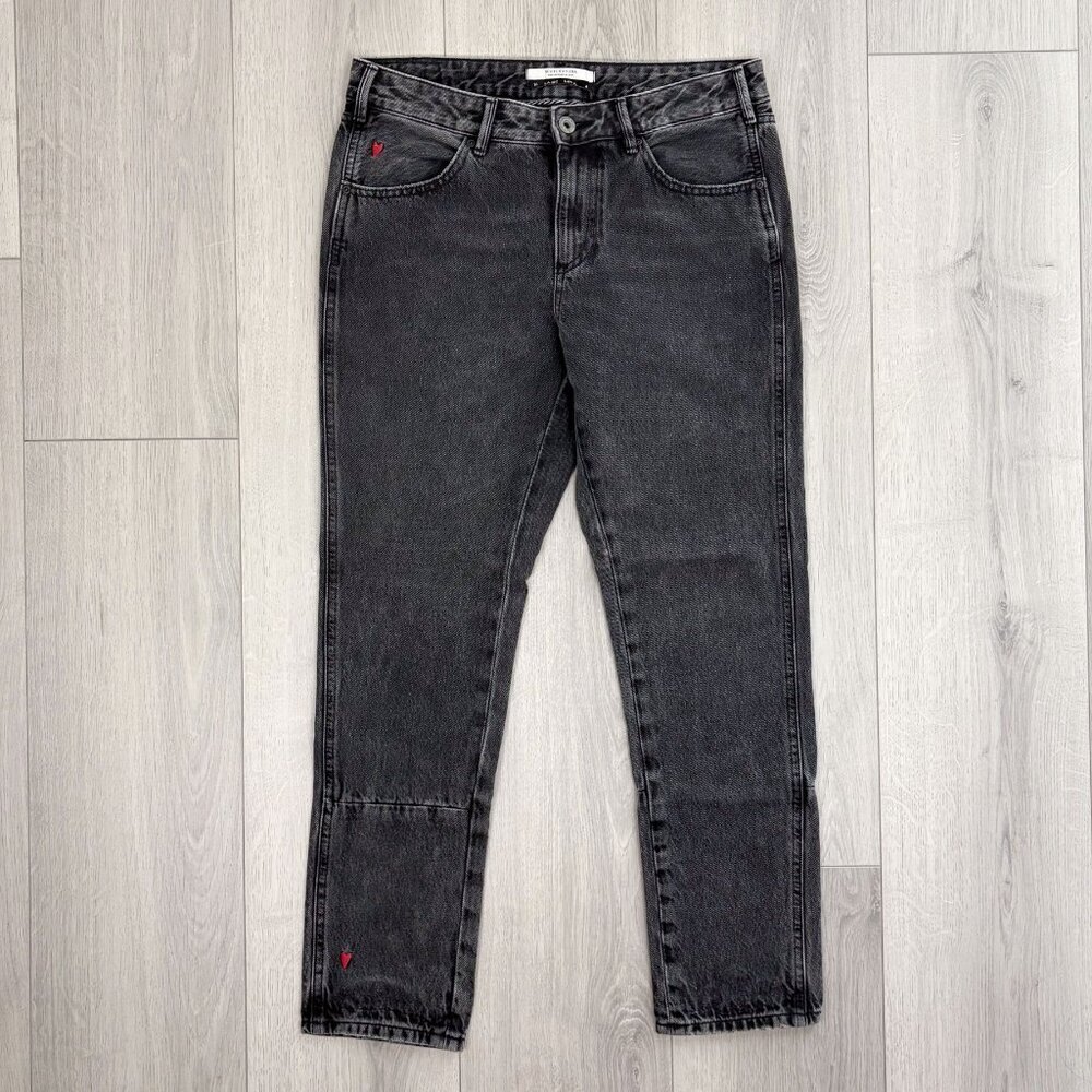Scotch & Soda Womens 26/32 Low Rise Slim Boyfriend Jeans Lady Luck Embroidered